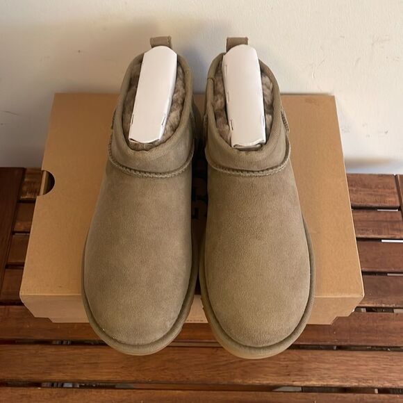 UGG Classic Ultra Mini Booties Antelope USA Women Size 11/UK 9/EU 42 - Picture 5 of 14